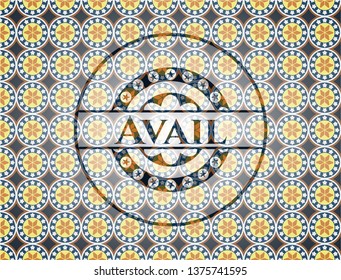 Avail arabic emblem background. Arabesque decoration.