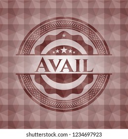 Avail red badge with geometric pattern. Seamless.