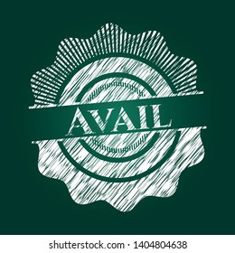 Avail written on a blackboard. Vector Illustration. Detailed.