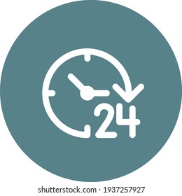 Availability, available, whole day icon vector image. Can also be used for customer support. Suitable for use on web apps, mobile apps and print media.
