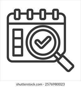 Availability Check Outline Icon Vector Illustration