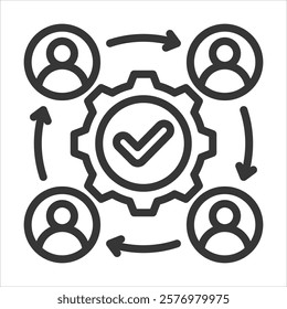 Availability Dependency Outline Icon Vector Illustration
