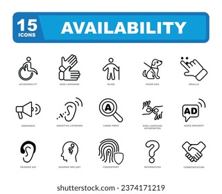 Availability and Disability icon set.