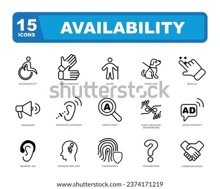 Availability and Disability icon set.