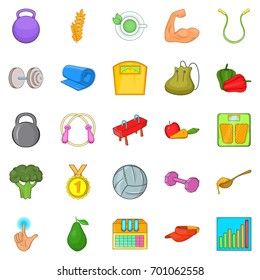 Availability icons set. Cartoon set of 25 availability vector icons for web isolated on white background