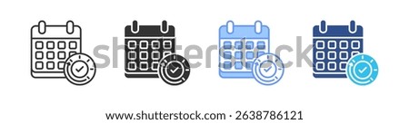 Availability Multi Style Icon Set Vector