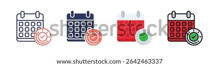 Availability Multi Style Icon Set Vector