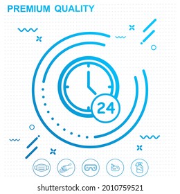 Availability, time, whole day icon illustration - modern design