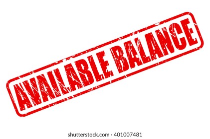 AVAILABLE BALANCE RED STAMP TEXT ON WHITE