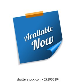 Available Blue Sticky Notes Vector Icon Design