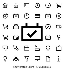 Available day icon. Universal set of web for website design and development, app development