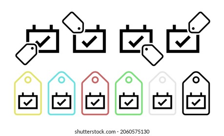 Available day vector icon in tag set illustration for ui and ux, website or mobile application