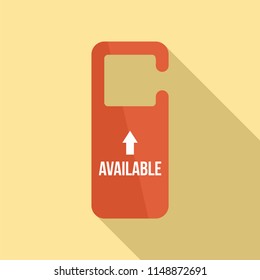 Available door tag icon. Flat illustration of available door tag vector icon for web design
