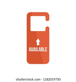 Available door tag icon. Flat illustration of available door tag vector icon for web design