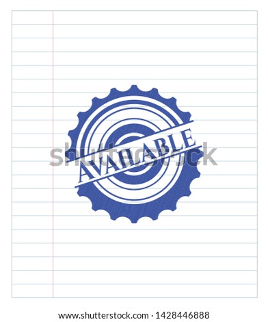 Available draw with pen effect. Blue ink. Vector Illustration. Detailed.