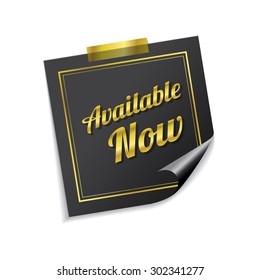 Available Golden Sticky Notes Vector Icon Design