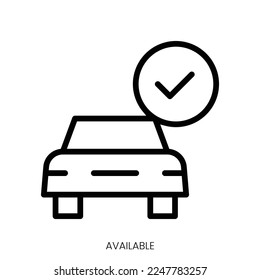 available icon. Line Art Style Design Isolated On White Background