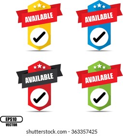 Available label and sign - Vector illustration