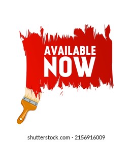 Available now banner design. Available now icon. Available now banner for business, advertising, store. Vector illustration.