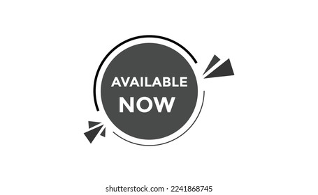 Available now button web banner templates. Vector Illustration
