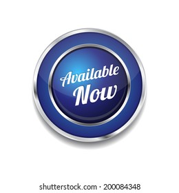 Available Now Glossy Shiny Circular Vector Button