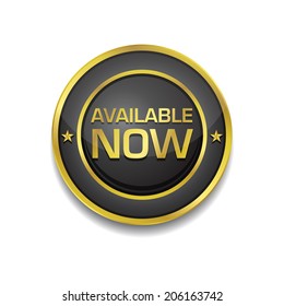 Available Now Glossy Shiny Circular Vector Button