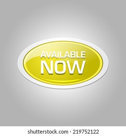 Available Now Glossy Shiny Circular Vector Button