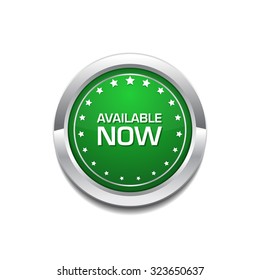 Available Now Glossy Shiny Circular Vector Button