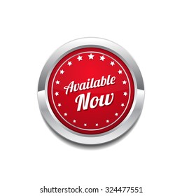 Available Now Glossy Shiny Circular Vector Button