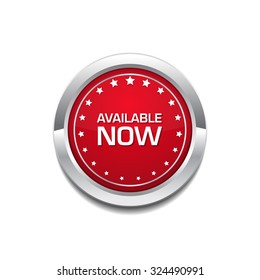 Available Now Glossy Shiny Circular Vector Button