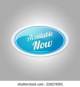 Available Now Glossy Shiny Elliptical Vector Button