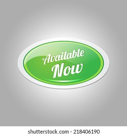 Available Now Glossy Shiny Elliptical Vector Button