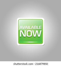 Available Now Glossy Shiny Rounded Rectangular Vector Button