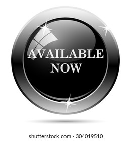 Available now icon. Internet button on white background. EPS10 vector 