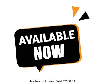 Available now icon, Available now label, Available now banner