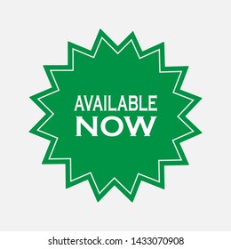Available Now Icon. Ready Stock Symbol for Design Elements, Websites, Presentation and Application - Vector.