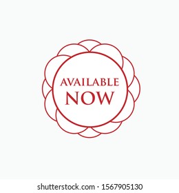 Available Now Icon - Vector, Sign and Symbol for Design, Presentation, Website or Apps Elements.,