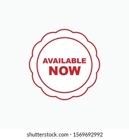 Available Now Icon - Vector, Sign and Symbol for Design, Presentation, Website or Apps Elements.