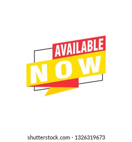 Available now labels banners