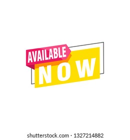 Available now  labels banners