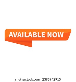Available Now In Orange Rectangle Ribbon Shape For Advertising Business Marketing Social Media
