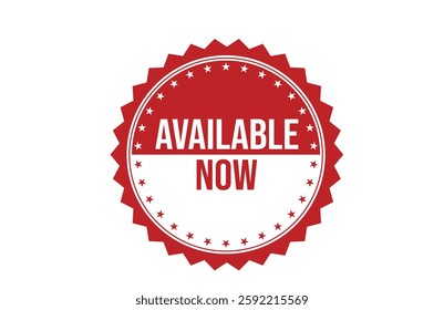 Available now red ribbon label banner.