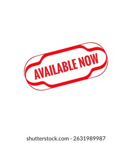 Available Now Rubber stamp vector design. Rubber Stamp Illustration - Vector