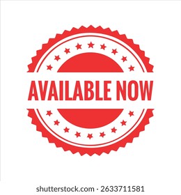 Available Now Rubber stamp vector design. Rubber Stamp Illustration - Vector