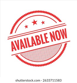 Available Now Rubber stamp vector design. Rubber Stamp Illustration - Vector