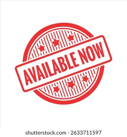 Available Now Rubber stamp vector design. Rubber Stamp Illustration - Vector