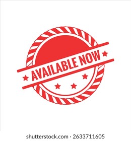 Available Now Rubber stamp vector design. Rubber Stamp Illustration - Vector