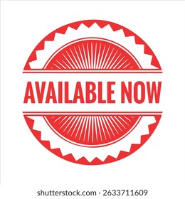 Available Now Rubber stamp vector design. Rubber Stamp Illustration - Vector