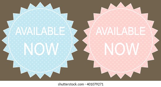 Available now signs set