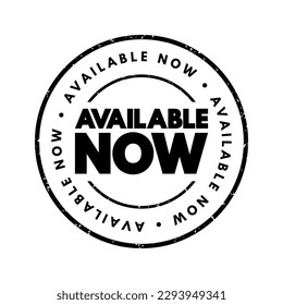 Available Now text stamp, concept background